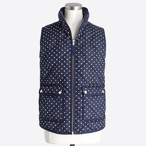 NWOT JCrew Navy & White Polka Dot Vest